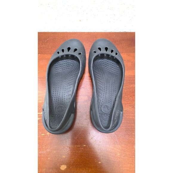 Crocs Women's Black Teardrop Slingbacks Flats W7 Casual Slip-On Shoes - Picture 4 of 7